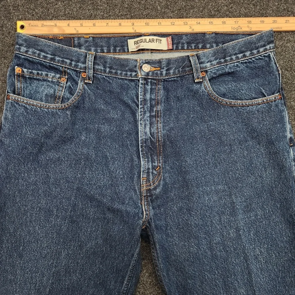 Levis‎ 505 Mens 40x32 Blue Medium Wash Regular Fit Denim Jeans